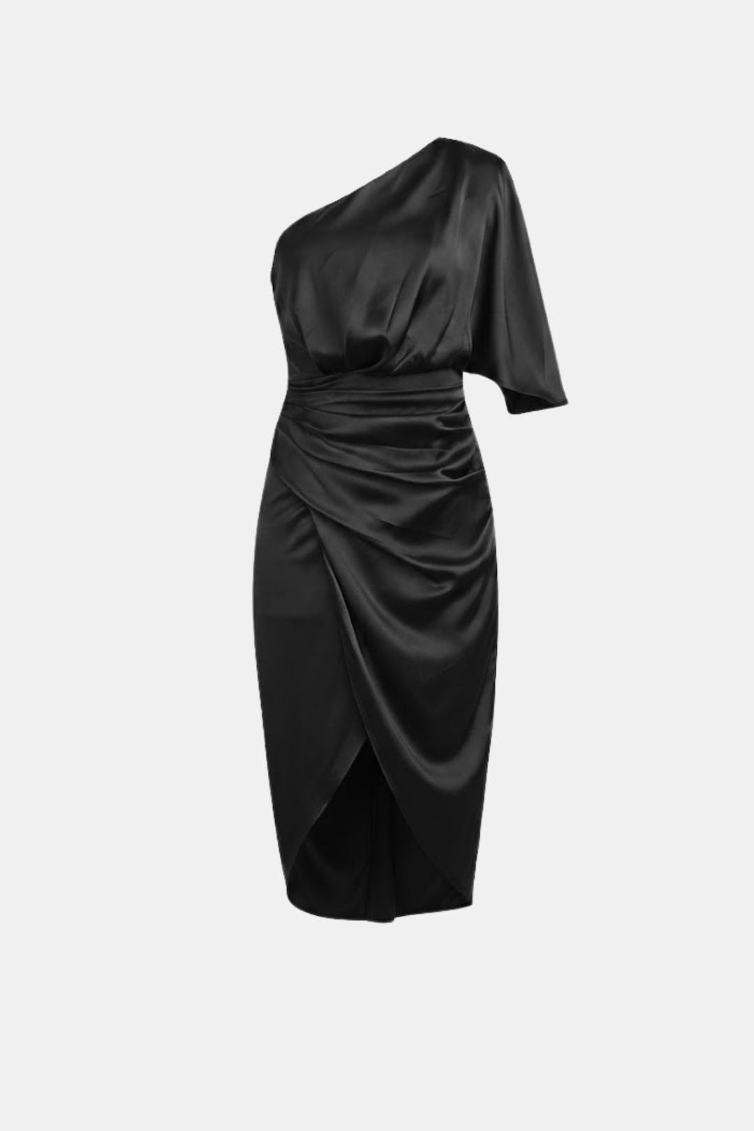 Image of Ella | Dames One Shoulder Wrap Midi Jurk