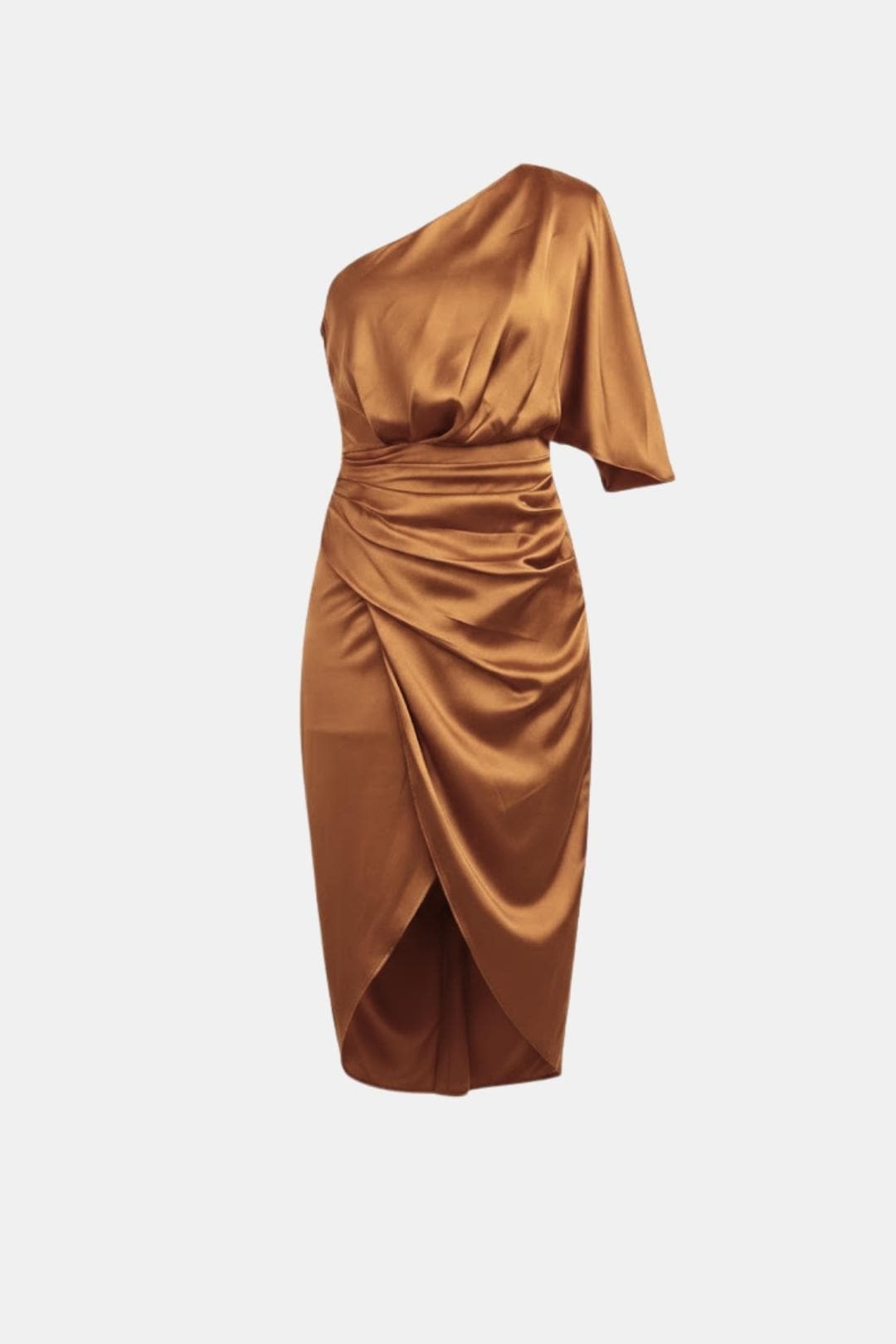 Image of Ella | Dames One Shoulder Wrap Midi Jurk