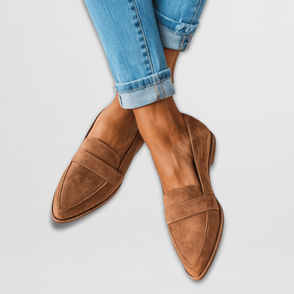Image of Emma | Dames Pointed Toe Slip-On Loafers
