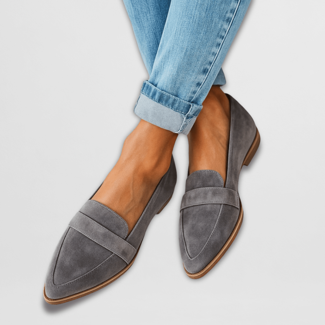 Image of Emma | Dames Pointed Toe Slip-On Loafers