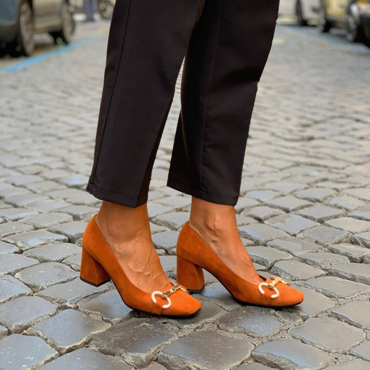 Image of Esmee | Dames Instappers Blokhak Hakschoenen