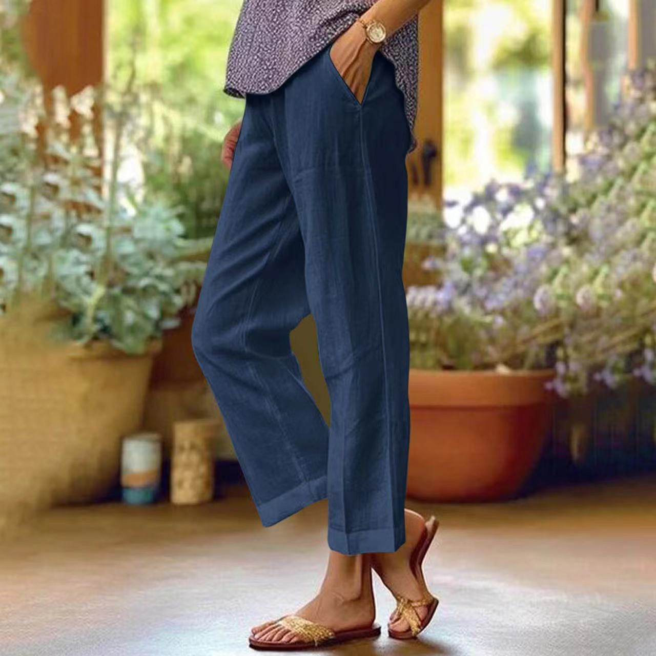 Image of Evi | Dames High-Waisted Cropped Broek