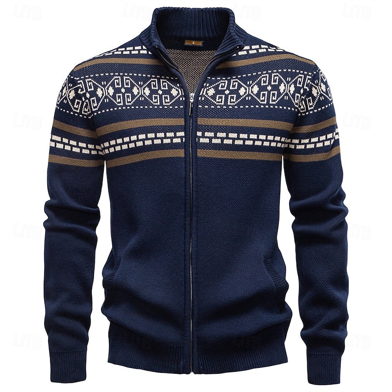 Fair Isle kerstvest met ritssluiting