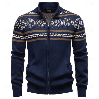 Fair Isle kerstvest met ritssluiting