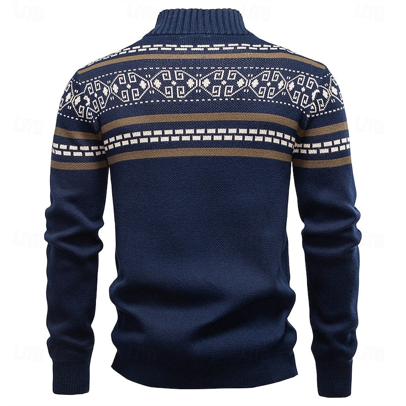 Fair Isle kerstvest met ritssluiting