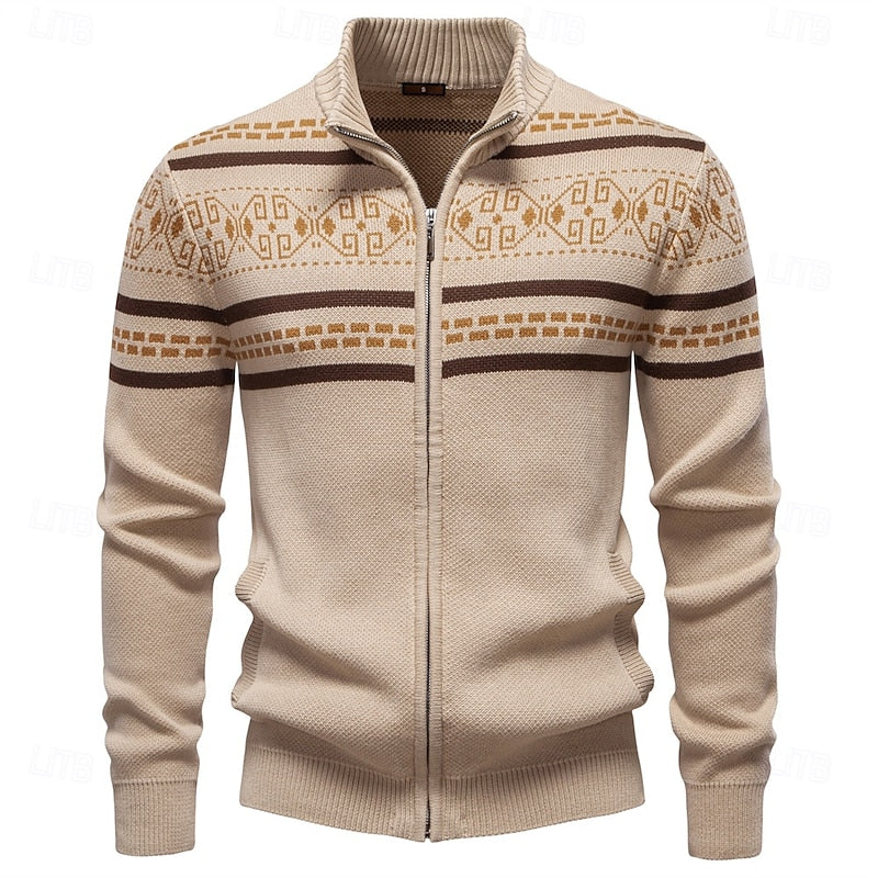 Fair Isle kerstvest met ritssluiting