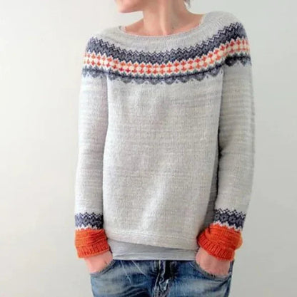 Fair Isle trui met ronde hals voor dames