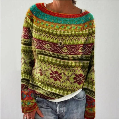 Fair Isle trui met ronde hals voor dames