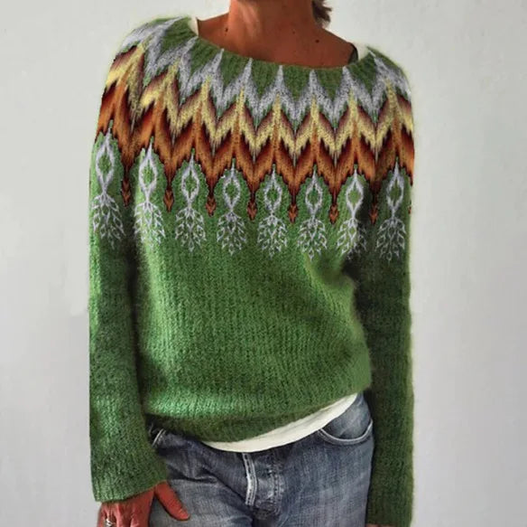 Fair Isle trui met ronde hals voor dames