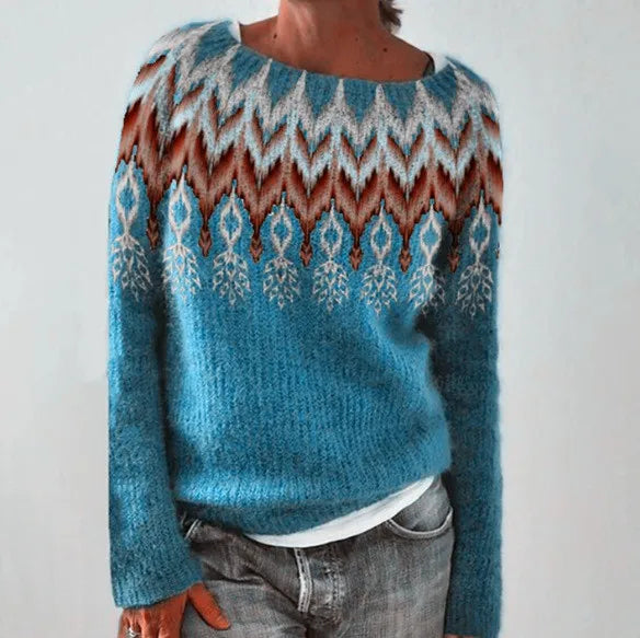 Fair Isle trui met ronde hals voor dames