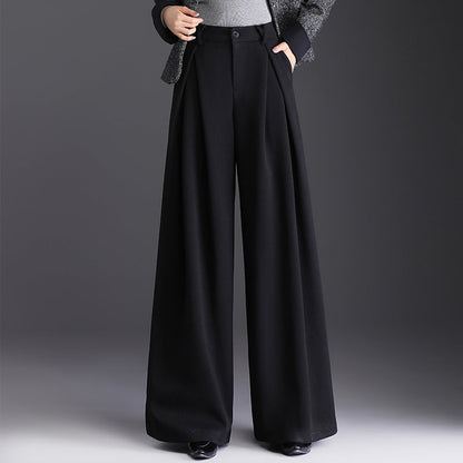 Image of Femke | Dames High-Waisted Geplooide Wijde Pijpen Broek