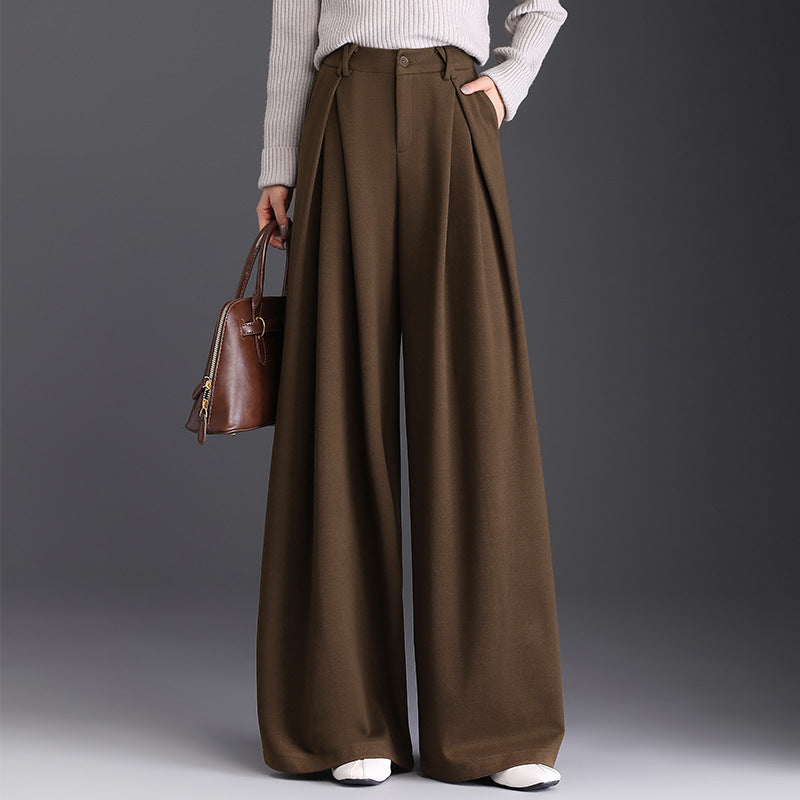 Image of Femke | Dames High-Waisted Geplooide Wijde Pijpen Broek