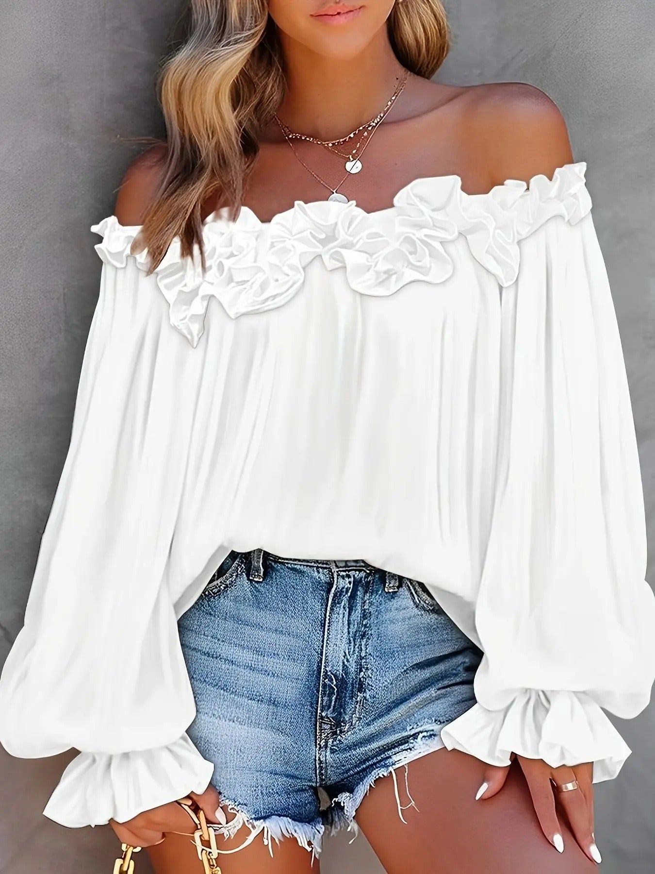 Femke | Dames Off-the-Shoulder Blouse met Lange Mouwen - Image 1