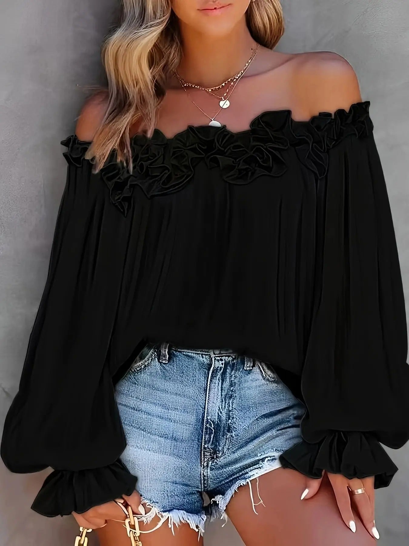 Femke | Dames Off-the-Shoulder Blouse met Lange Mouwen - Image 2