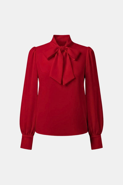 Image of Fenna | Dames Lange Mouw Blouse met Strik