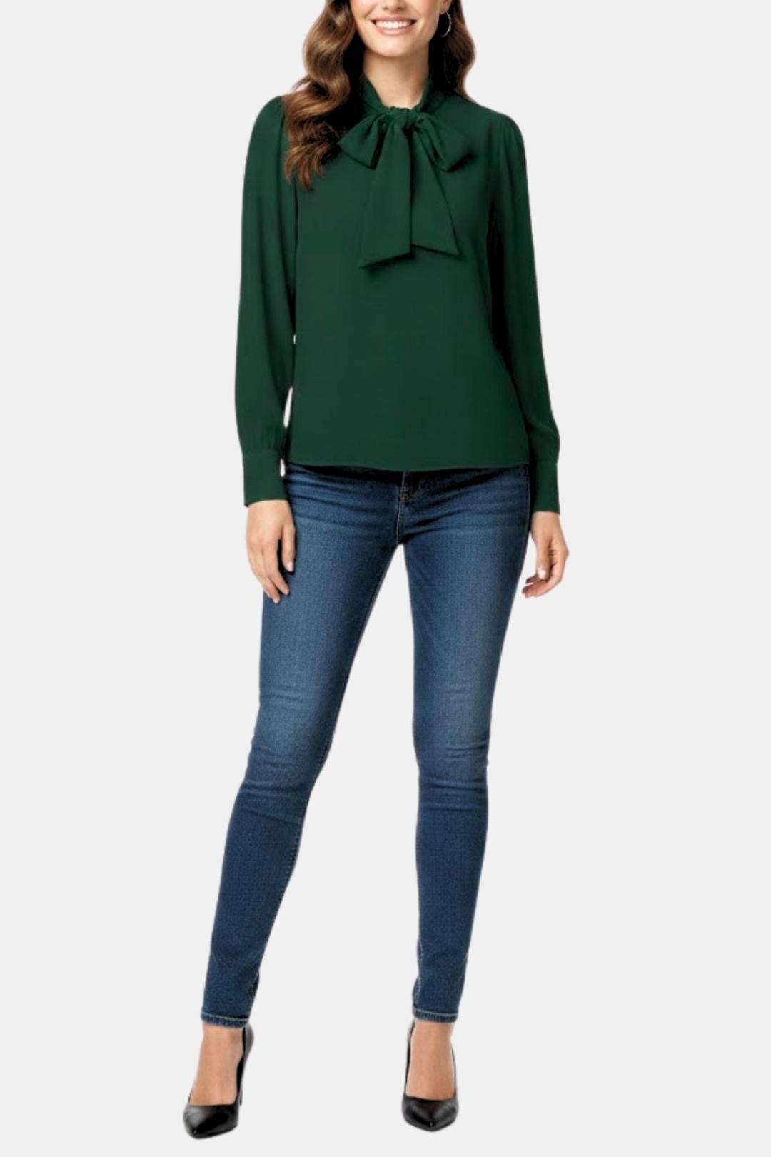 Image of Fenna | Dames Lange Mouw Blouse met Strik