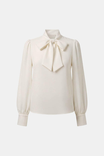 Image of Fenna | Dames Lange Mouw Blouse met Strik