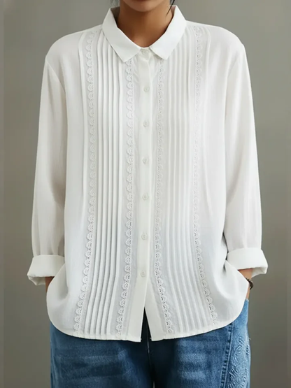 Image of Fien | Dames Overhemd met Knoopsluiting en Plooitjes