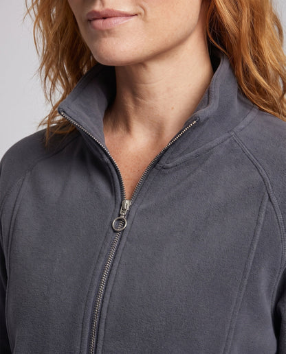 Fleece jas voor heren met opstaande kraag en windbescherming