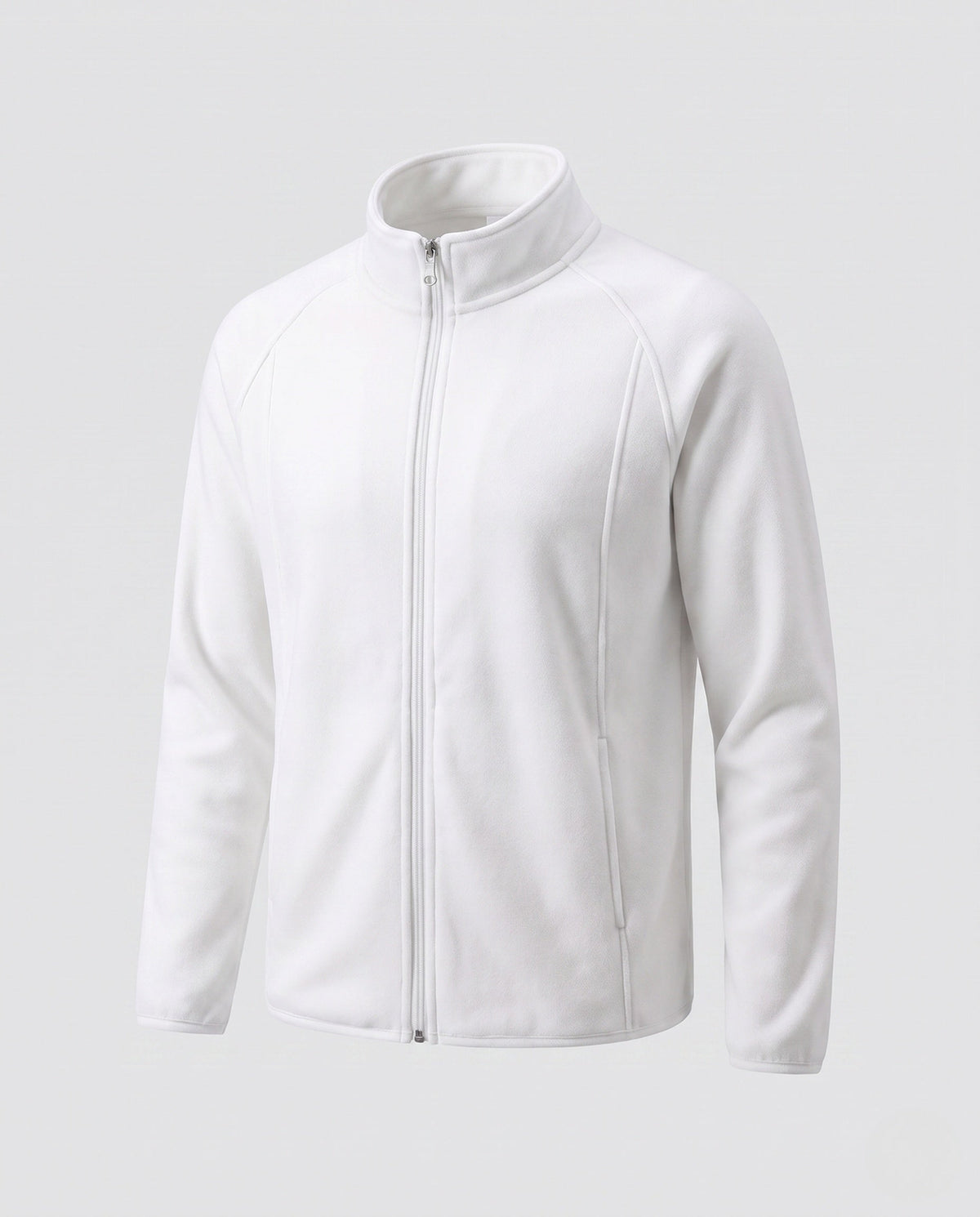 Fleece jas voor heren met opstaande kraag en windbescherming