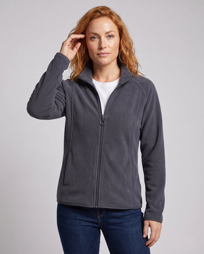 Fleece jas voor heren met opstaande kraag en windbescherming