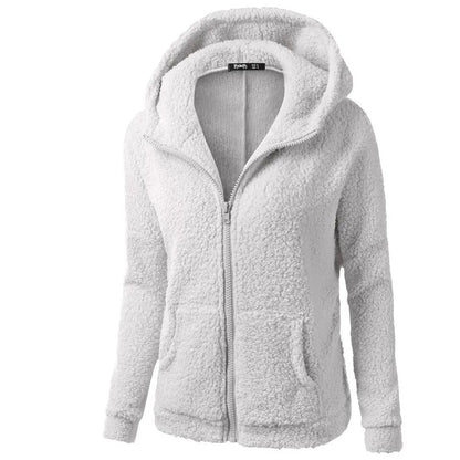 Fleece winterjas met capuchon voor dames