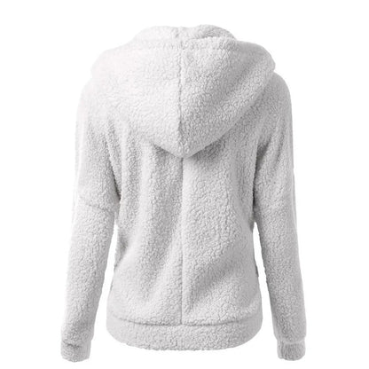 Fleece winterjas met capuchon voor dames