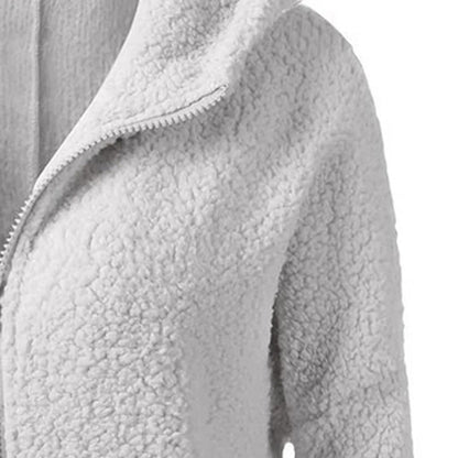 Fleece winterjas met capuchon voor dames