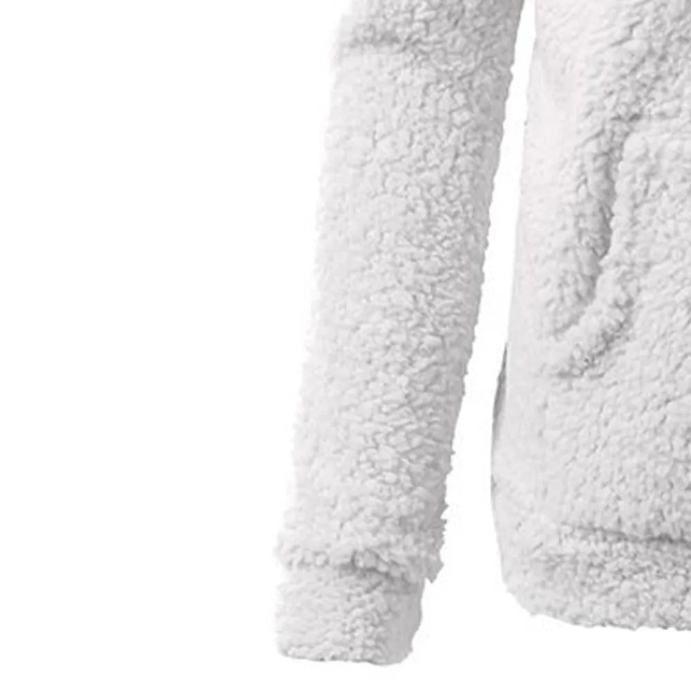 Fleece winterjas met capuchon voor dames