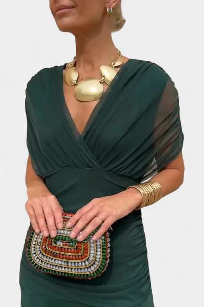 Image of Floor | Dames Off-Shoulder Wrap Midi Jurk