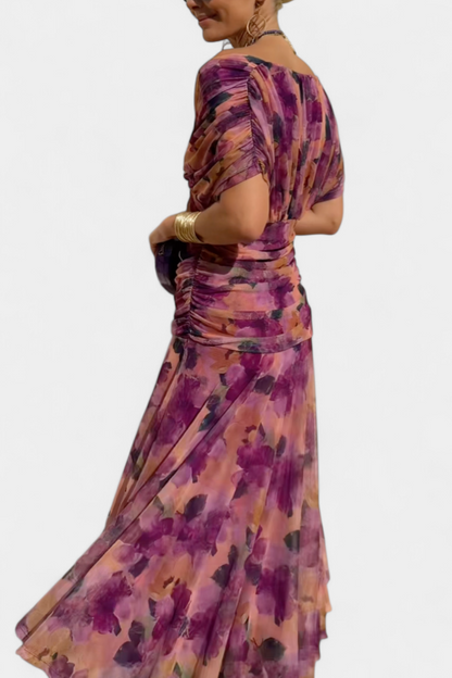 Image of Floor | Dames Off-Shoulder Wrap Midi Jurk