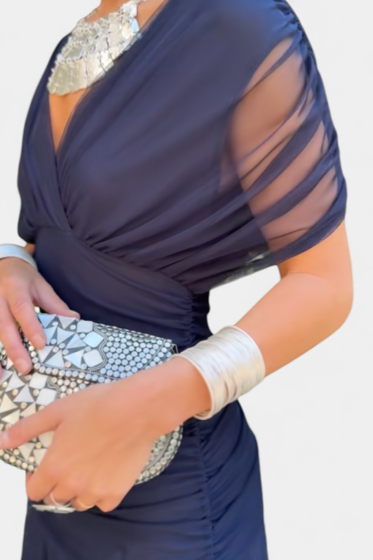 Image of Floor | Dames Off-Shoulder Wrap Midi Jurk