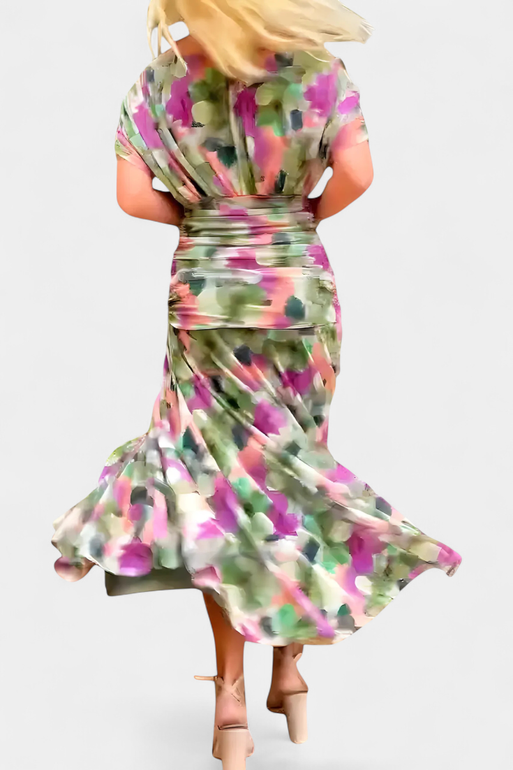 Image of Floor | Dames Off-Shoulder Wrap Midi Jurk