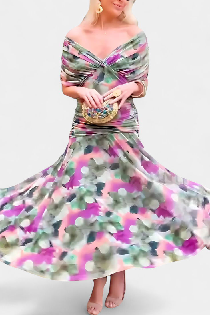 Image of Floor | Dames Off-Shoulder Wrap Midi Jurk