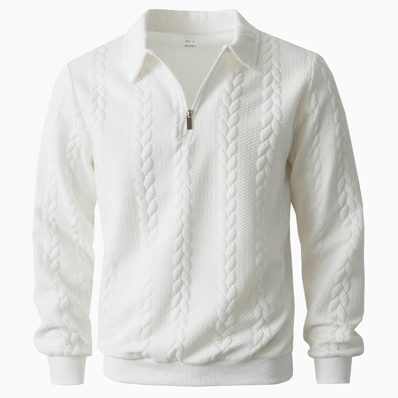 Image of Floris | Heren Polo Shirt met Lange Mouwen en Korte Rits