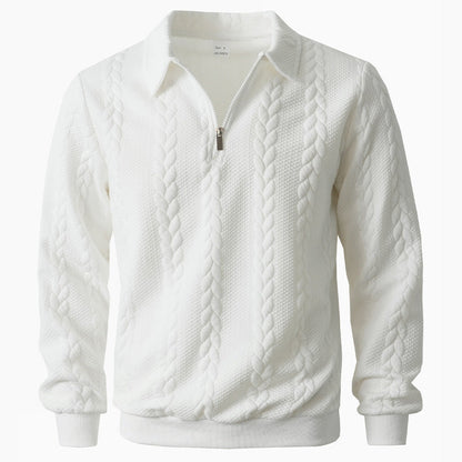 Image of Floris | Heren Polo Shirt met Lange Mouwen en Korte Rits