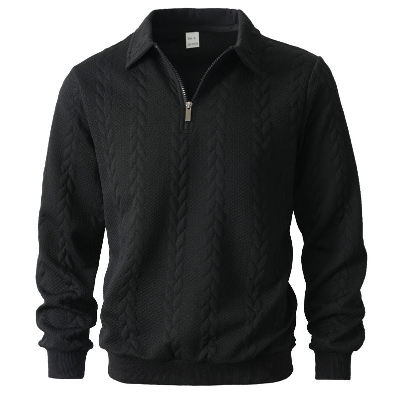 Image of Floris | Heren Polo Shirt met Lange Mouwen en Korte Rits
