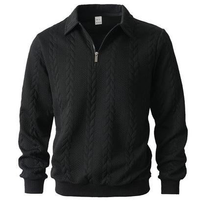 Image of Floris | Heren Polo Shirt met Lange Mouwen en Korte Rits