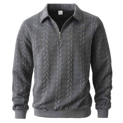 Image of Floris | Heren Polo Shirt met Lange Mouwen en Korte Rits
