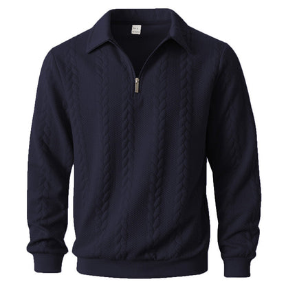 Image of Floris | Heren Polo Shirt met Lange Mouwen en Korte Rits