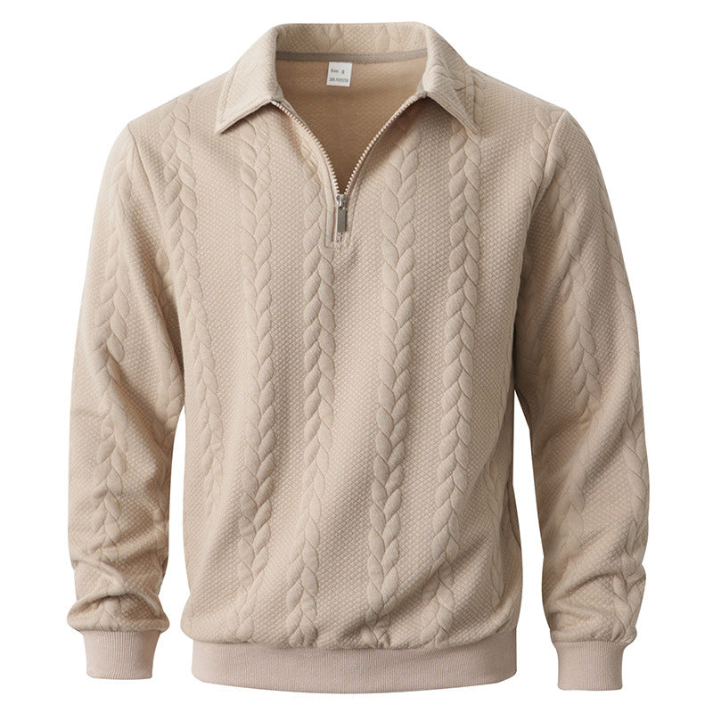 Image of Floris | Heren Polo Shirt met Lange Mouwen en Korte Rits
