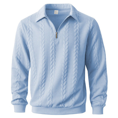 Image of Floris | Heren Polo Shirt met Lange Mouwen en Korte Rits