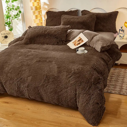 Fluffy teddy fleece dekbedovertrekset - Warm & extra zacht