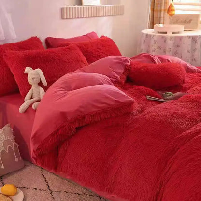 Fluffy teddy fleece dekbedovertrekset - Warm & extra zacht