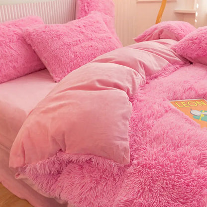 Fluffy teddy fleece dekbedovertrekset - Warm & extra zacht