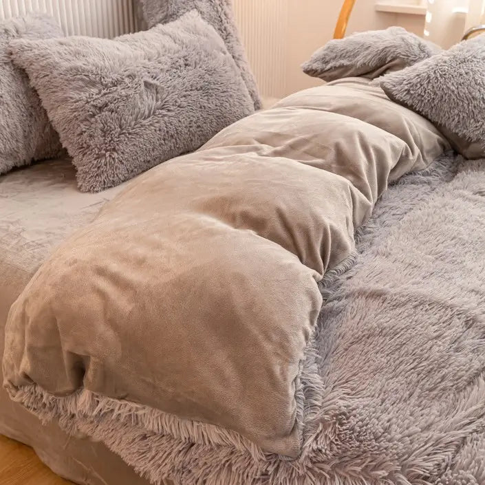 Fluffy teddy fleece dekbedovertrekset - Warm & extra zacht