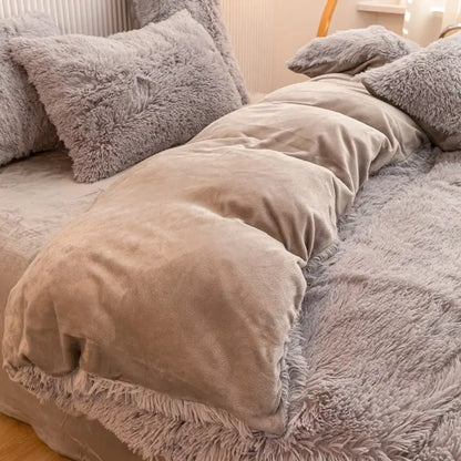 Fluffy teddy fleece dekbedovertrekset - Warm & extra zacht