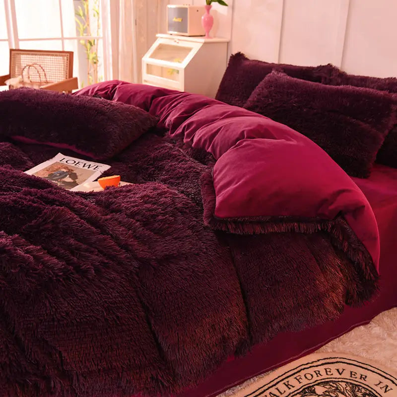 Fluffy teddy fleece dekbedovertrekset - Warm & extra zacht