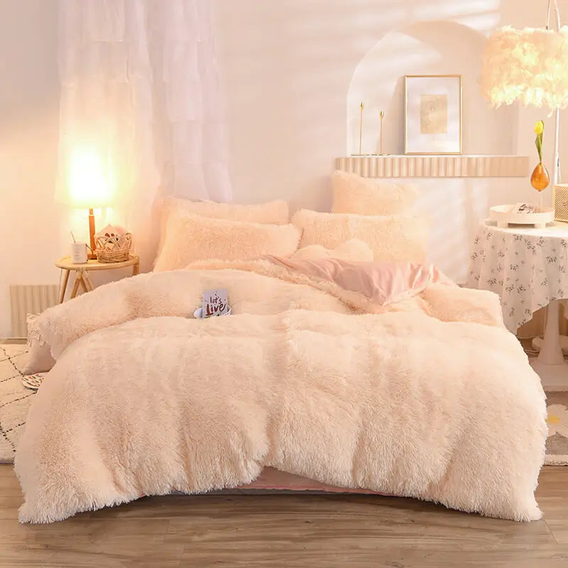 Fluffy teddy fleece dekbedovertrekset - Warm & extra zacht