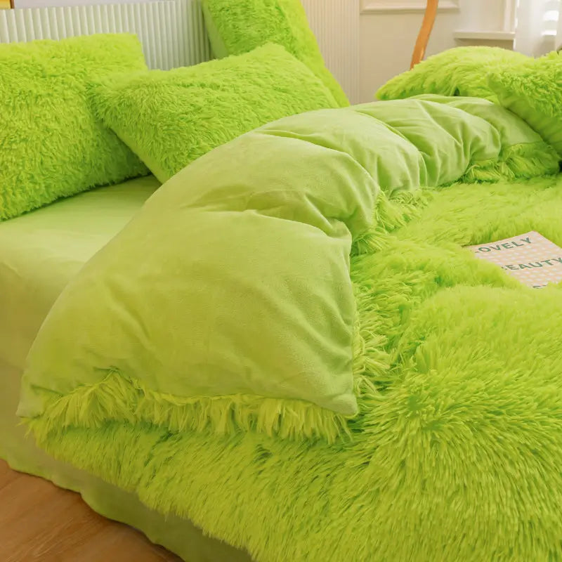 Fluffy teddy fleece dekbedovertrekset - Warm & extra zacht